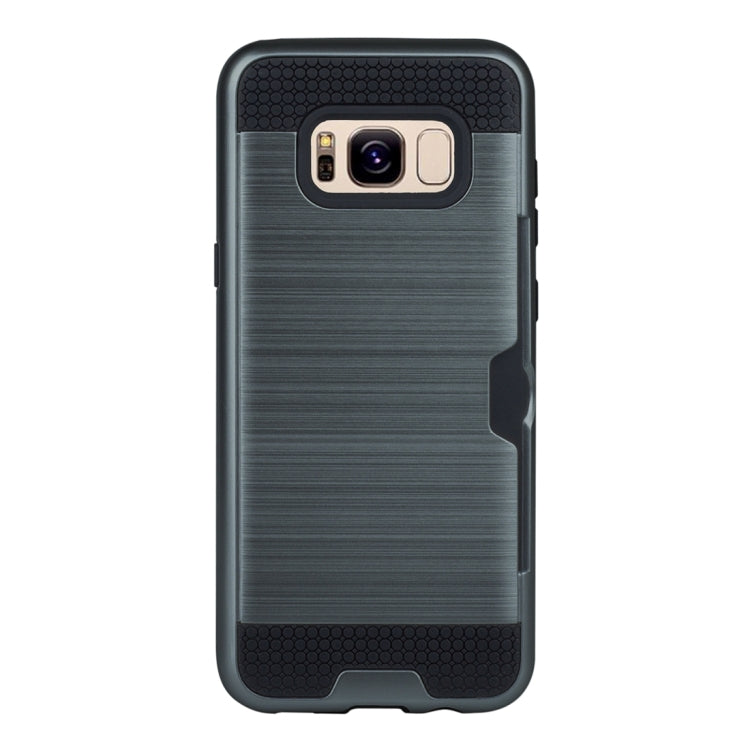 For Galaxy S8 + / G955 with credit card slot holder TPU+PC mobile phone covers
