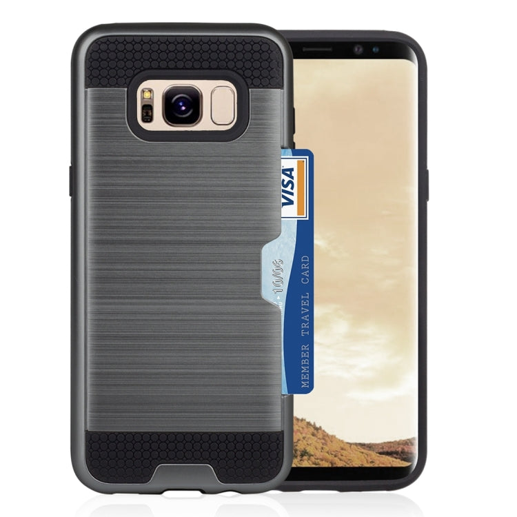 For Galaxy S8 + / G955 with credit card slot holder TPU+PC mobile phone covers