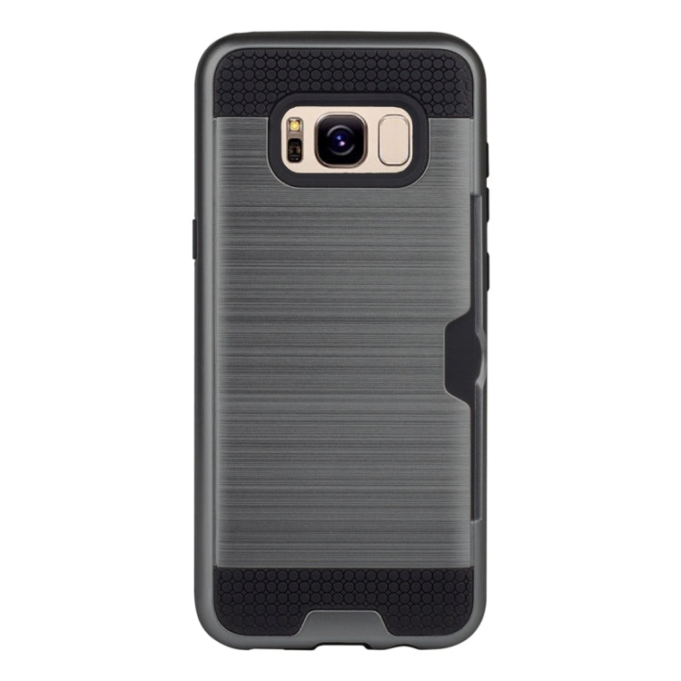 For Galaxy S8 + / G955 with credit card slot holder TPU+PC mobile phone covers