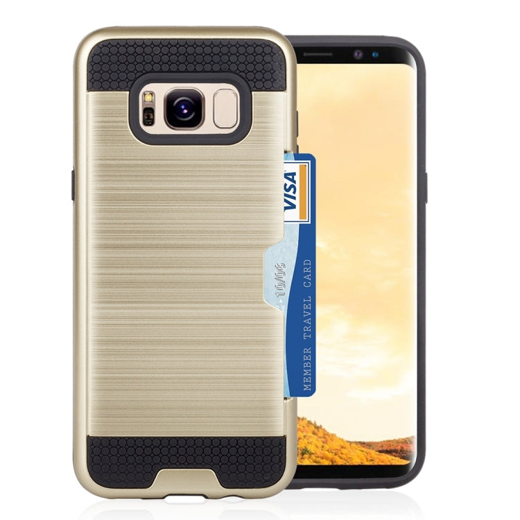 For Galaxy S8 + / G955 with credit card slot holder TPU+PC mobile phone covers