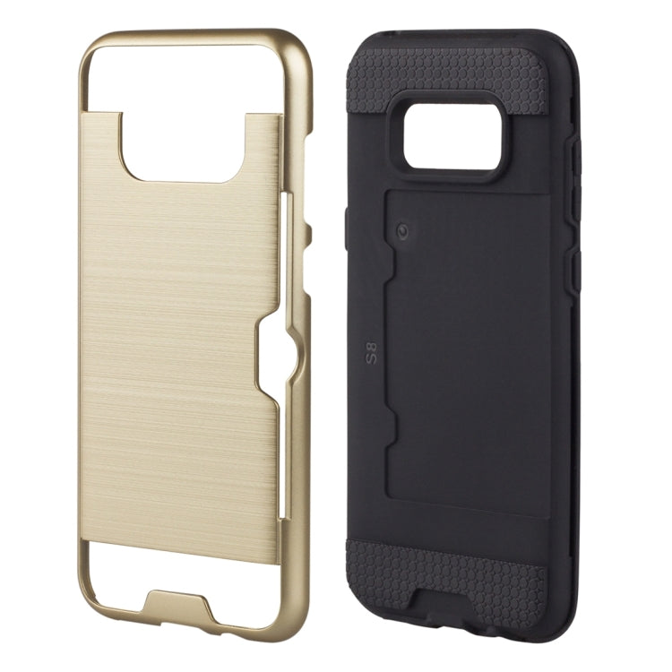 For Galaxy S8 + / G955 with credit card slot holder TPU+PC mobile phone covers