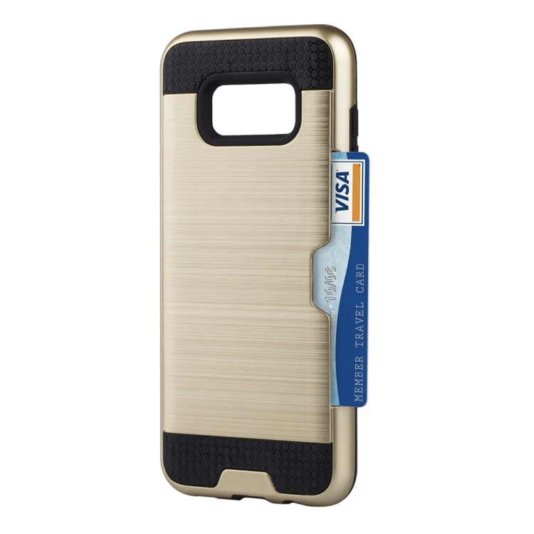 For Galaxy S8 + / G955 with credit card slot holder TPU+PC mobile phone covers
