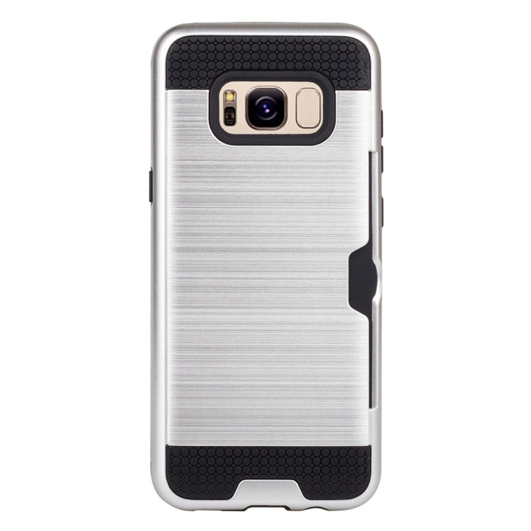For Galaxy S8 + / G955 with credit card slot holder TPU+PC mobile phone covers