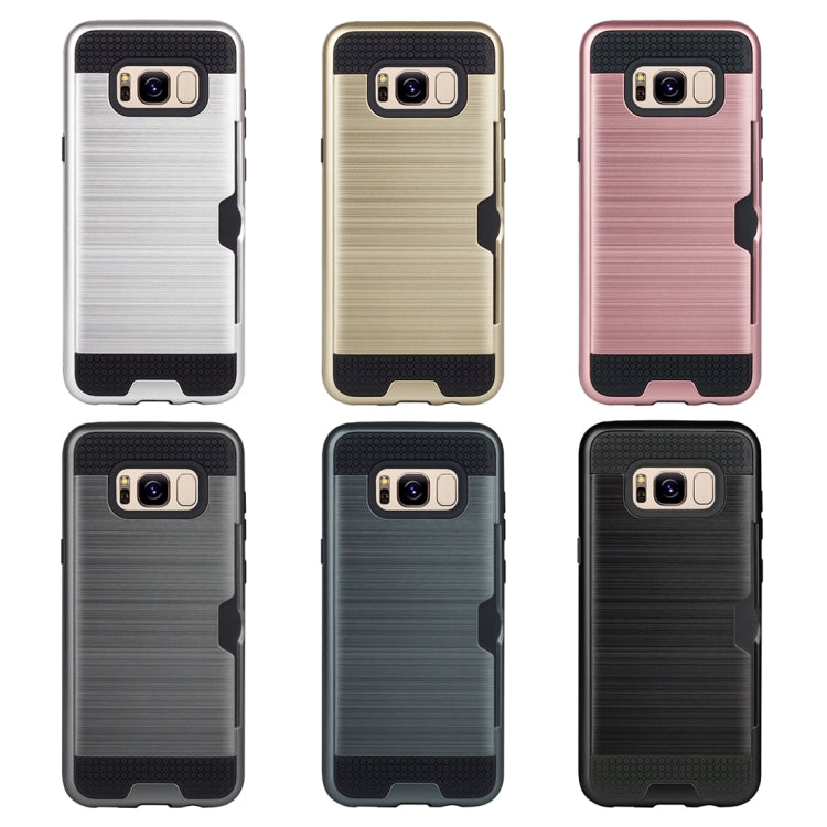 For Galaxy S8 + / G955 with credit card slot holder TPU+PC mobile phone covers