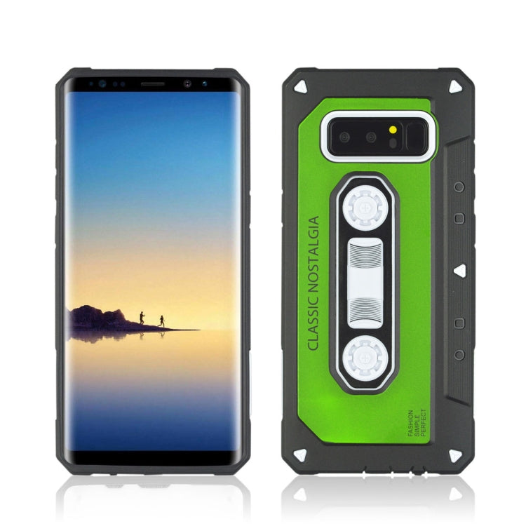 For Galaxy Note 8 Nostalgic Tape Style TPU+PC Protective Back Case