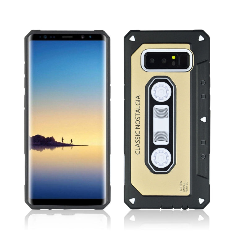 For Galaxy Note 8 Nostalgic Tape Style TPU+PC Protective Back Case