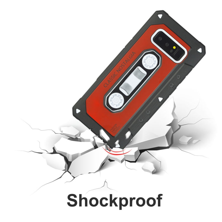 For Galaxy Note 8 Nostalgic Tape Style TPU+PC Protective Back Case