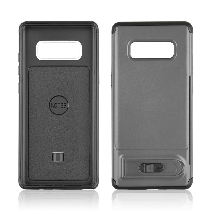 For Galaxy Note 8 Brushed Texture TPU+PC Protective Back Case with Holder & Card Slot