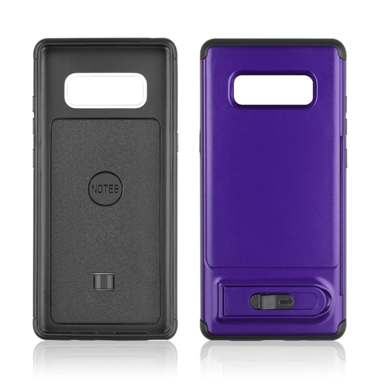 For Galaxy Note 8 Brushed Texture TPU+PC Protective Back Case with Holder & Card Slot