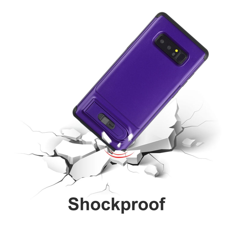 For Galaxy Note 8 Brushed Texture TPU+PC Protective Back Case with Holder & Card Slot