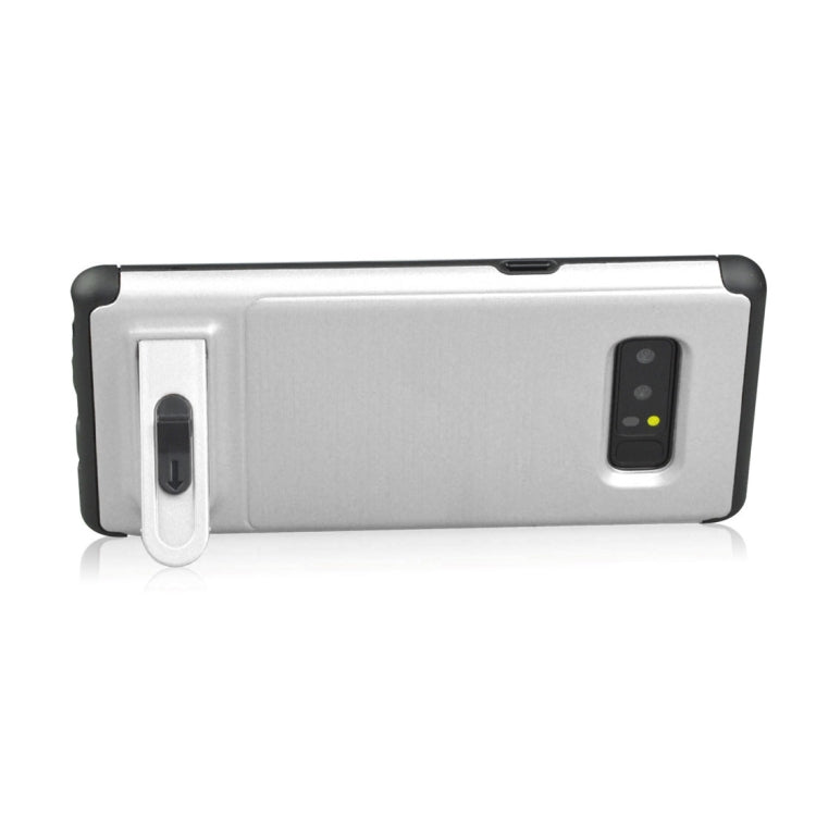 For Galaxy Note 8 Brushed Texture TPU+PC Protective Back Case with Holder & Card Slot