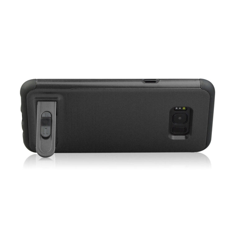 For Galaxy S8 + / G955 Brushed Texture TPU+PC Protective Back Case with Holder & Card Slot