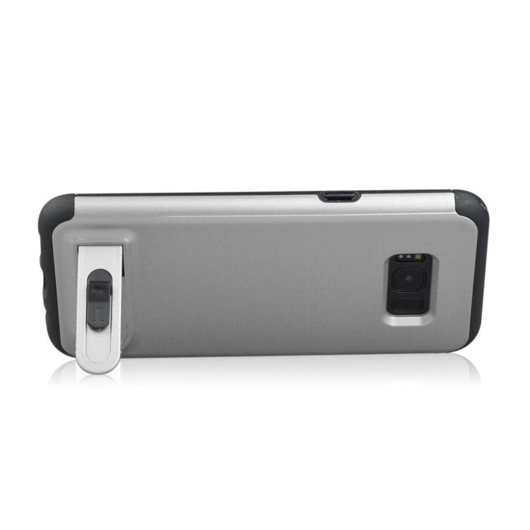 For Galaxy S8 + / G955 Brushed Texture TPU+PC Protective Back Case with Holder & Card Slot