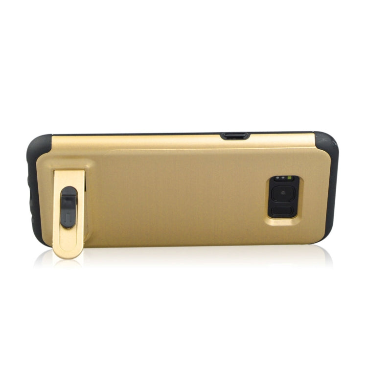 For Galaxy S8 + / G955 Brushed Texture TPU+PC Protective Back Case with Holder & Card Slot