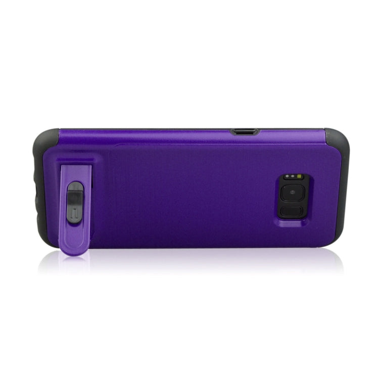 For Galaxy S8 + / G955 Brushed Texture TPU+PC Protective Back Case with Holder & Card Slot