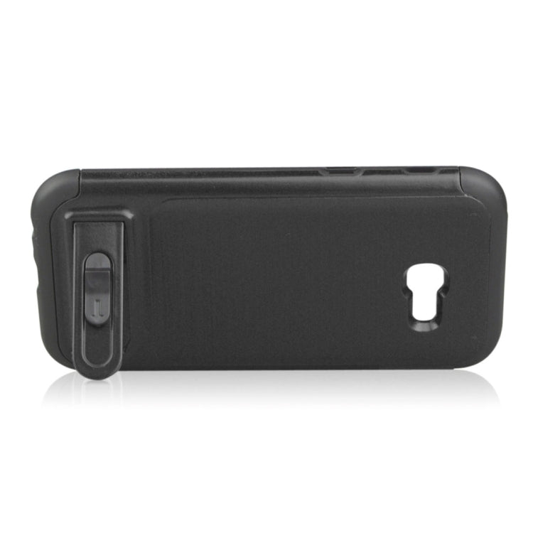 For Galaxy A5 (2017) Brushed Texture TPU+PC Protective Back Case with Holder & Card Slot