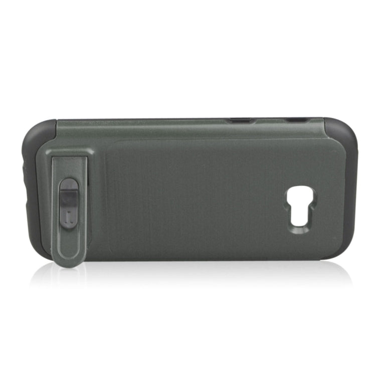 For Galaxy A5 (2017) Brushed Texture TPU+PC Protective Back Case with Holder & Card Slot