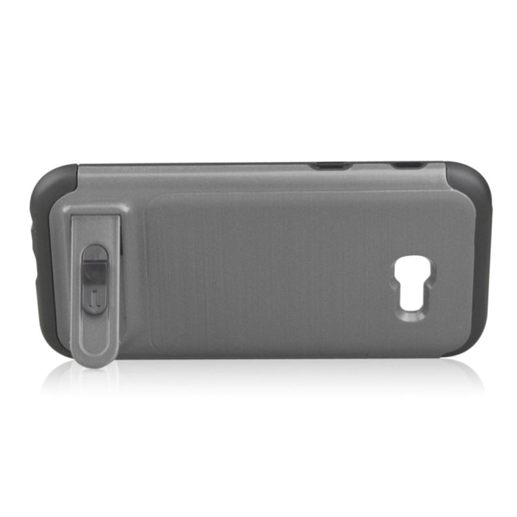 For Galaxy A5 (2017) Brushed Texture TPU+PC Protective Back Case with Holder & Card Slot