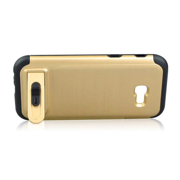 For Galaxy A5 (2017) Brushed Texture TPU+PC Protective Back Case with Holder & Card Slot