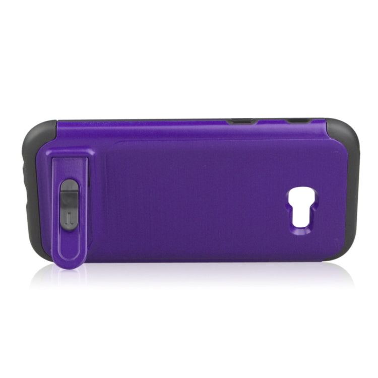 For Galaxy A5 (2017) Brushed Texture TPU+PC Protective Back Case with Holder & Card Slot