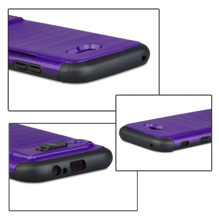For Galaxy A5 (2017) Brushed Texture TPU+PC Protective Back Case with Holder & Card Slot