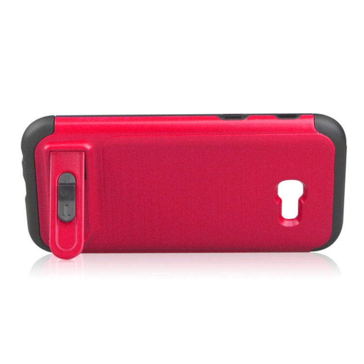 For Galaxy A5 (2017) Brushed Texture TPU+PC Protective Back Case with Holder & Card Slot
