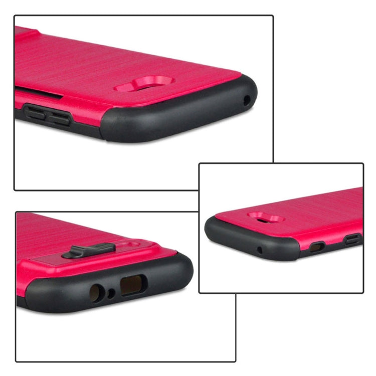 For Galaxy A5 (2017) Brushed Texture TPU+PC Protective Back Case with Holder & Card Slot
