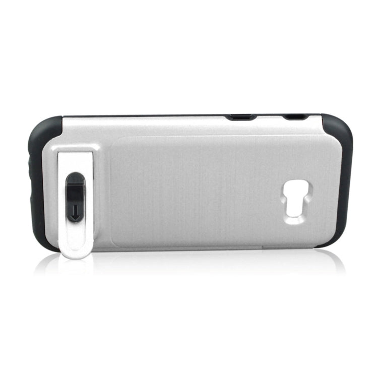 For Galaxy A5 (2017) Brushed Texture TPU+PC Protective Back Case with Holder & Card Slot