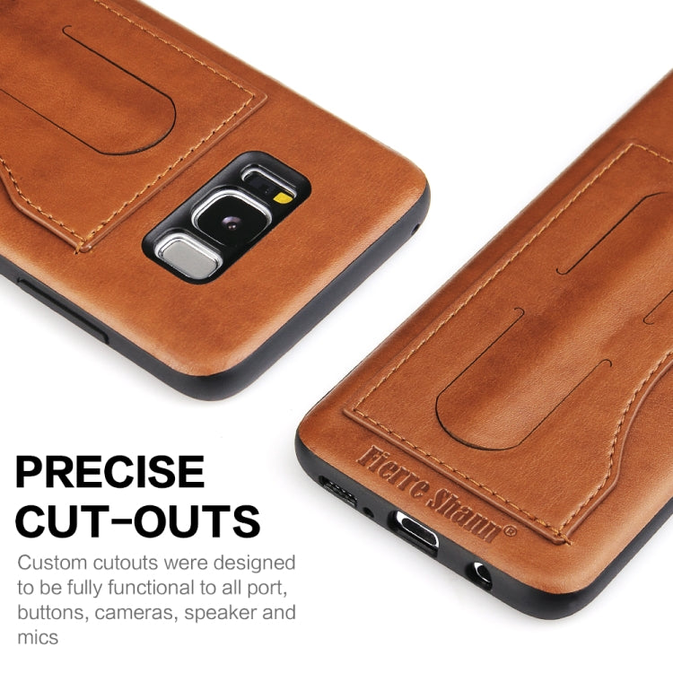 Fierre Shann Full Coverage Protective Leather Case for Galaxy S8+,  with Holder & Card Slot