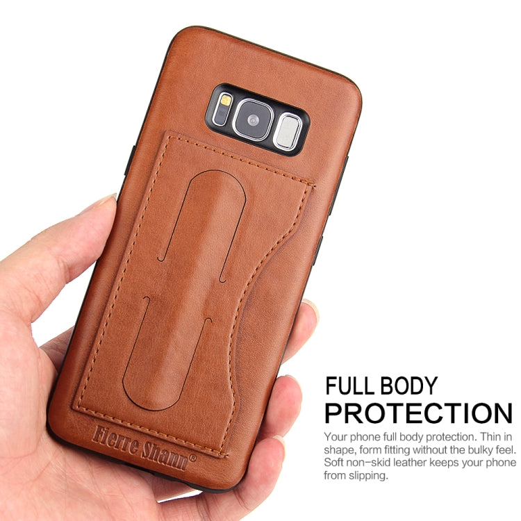 Fierre Shann Full Coverage Protective Leather Case for Galaxy S8+,  with Holder & Card Slot