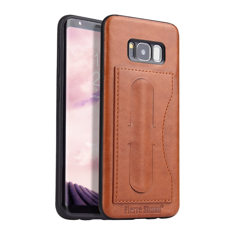 Fierre Shann Full Coverage Protective Leather Case for Galaxy S8+,  with Holder & Card Slot
