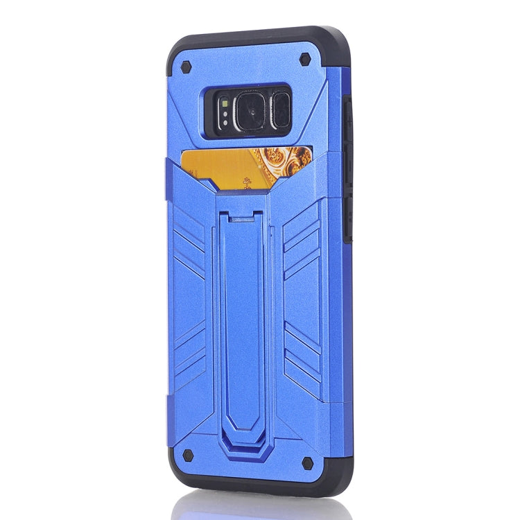For Galaxy S8+ / G9550 TPU + PC Shockproof Protective Back Cover Case with Holder & Card Slots