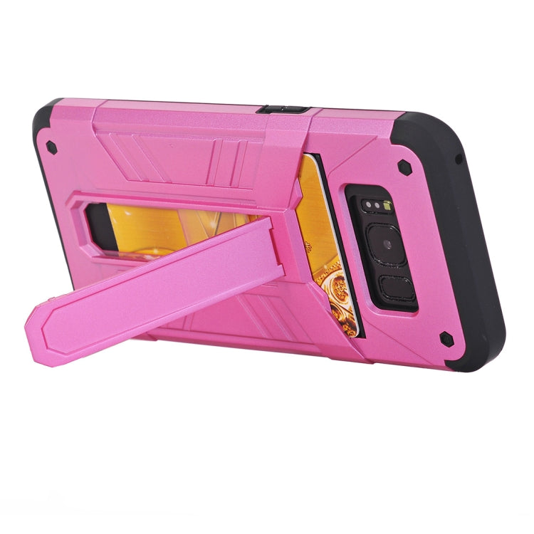 For Galaxy S8+ / G9550 TPU + PC Shockproof Protective Back Cover Case with Holder & Card Slots