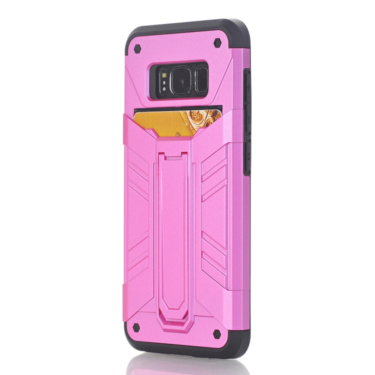 For Galaxy S8+ / G9550 TPU + PC Shockproof Protective Back Cover Case with Holder & Card Slots