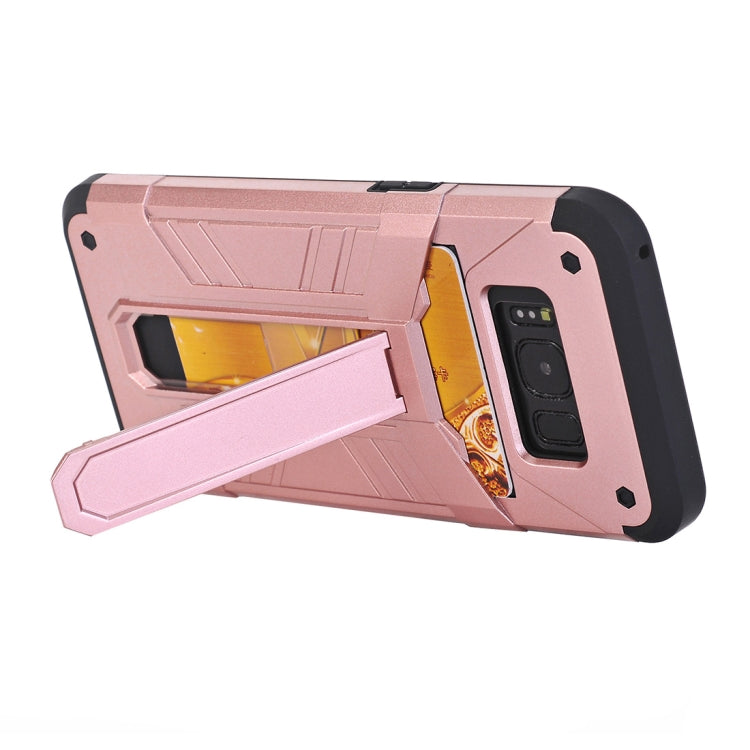 For Galaxy S8+ / G9550 TPU + PC Shockproof Protective Back Cover Case with Holder & Card Slots