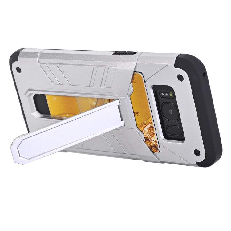 For Galaxy S8+ / G9550 TPU + PC Shockproof Protective Back Cover Case with Holder & Card Slots