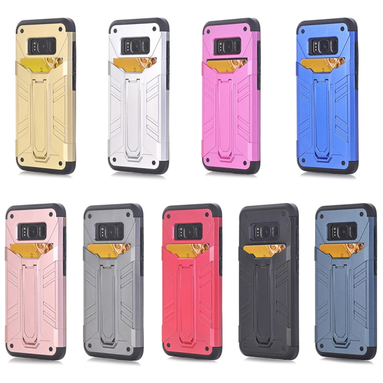 For Galaxy S8+ / G9550 TPU + PC Shockproof Protective Back Cover Case with Holder & Card Slots
