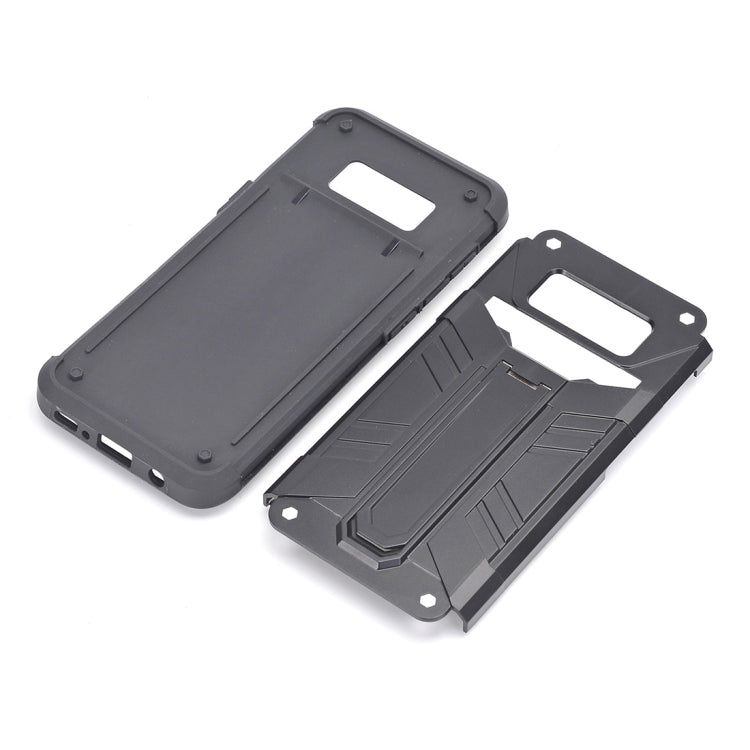 For Galaxy S8 TPU + PC Shockproof Protective Back Cover Case with Holder & Card Slots