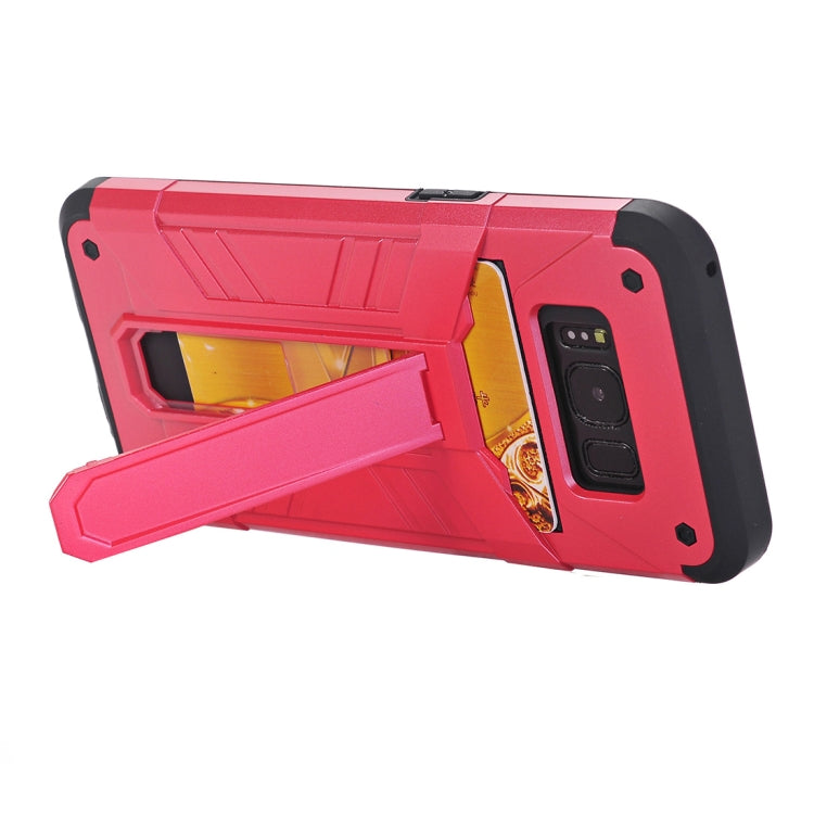 For Galaxy S8 TPU + PC Shockproof Protective Back Cover Case with Holder & Card Slots