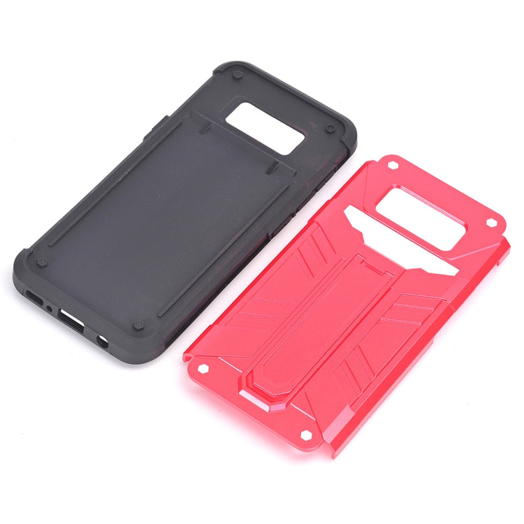 For Galaxy S8 TPU + PC Shockproof Protective Back Cover Case with Holder & Card Slots