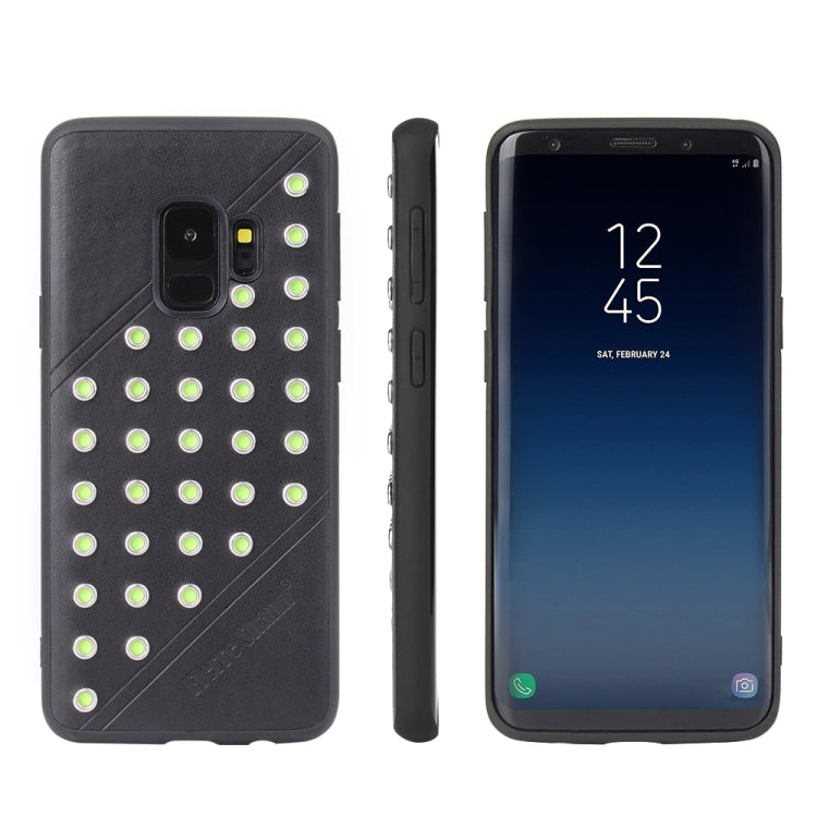 Star Series Retro Crazy Horse Texture PU Leather Case for Galaxy S9 (Black)