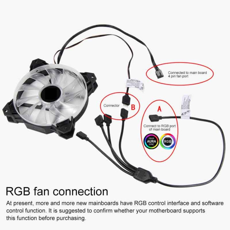 3 Pin 5V Motherboard AURA RGB PC Cooling Extension Cable for Asus, Length: 50cm (Black)