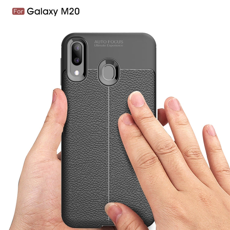 Litchi Texture TPU Shockproof Case for Galaxy M20