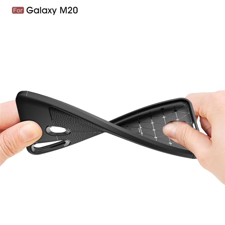 Litchi Texture TPU Shockproof Case for Galaxy M20