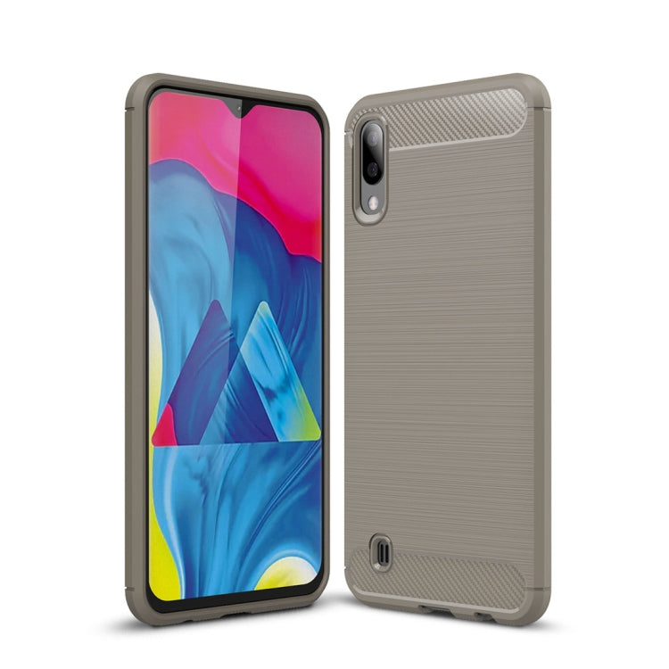 Brushed Texture Carbon Fiber Shockproof TPU Case for Galaxy M10