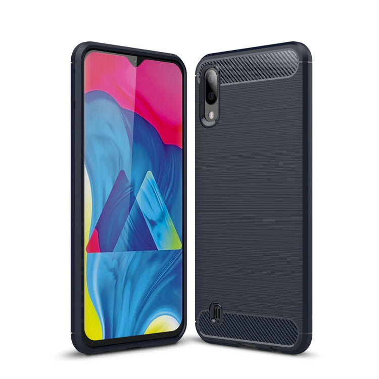 Brushed Texture Carbon Fiber Shockproof TPU Case for Galaxy M10