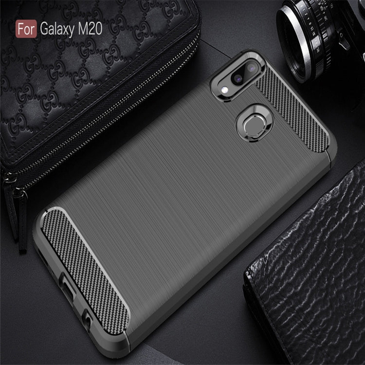 Brushed Texture Carbon Fiber Shockproof TPU Case for