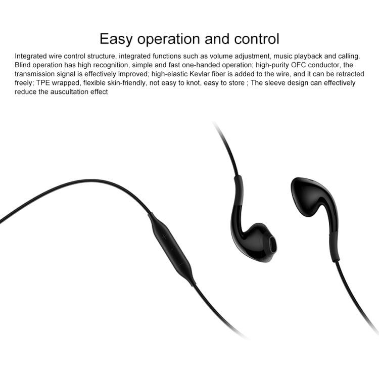 MEIZU EP2C USB-C / Type-C Jack In-ear Wired Control Earphone(Black)