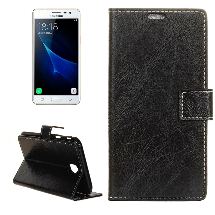 For Galaxy J3 (2017) (EU Version) Retro Crazy Horse Texture Horizontal Flip Leather Case with Holder & Card Slots & Wallet & Photo Frame