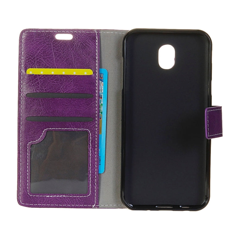 For Galaxy J3 (2017) (EU Version) Retro Crazy Horse Texture Horizontal Flip Leather Case with Holder & Card Slots & Wallet & Photo Frame